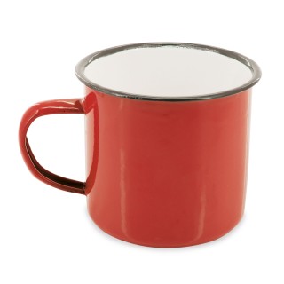 Taza mug estilo retro de metal esmaltado personalizada